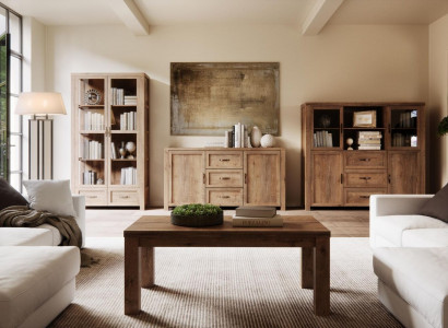 Wohnzimmermöbel Set Designer Wohnzimmer Bücherschrank Kommode Vitrine 3tlg. Neu